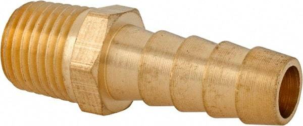 Cerro - 1/4 NPT Thread Hose Barb x Male NPT Connector - 3/8" ID Hose, Brass - All Tool & Supply