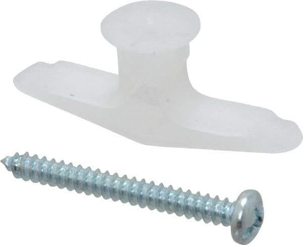 Toggler - #6 to 14 Screw, 5/16" Diam, 1-1/4" Long, 3/8 to 1/2" Thick, Plastic Toggle Drywall & Hollow Wall Anchor - 5/16" Drill, Plastic, Use in Drywall - All Tool & Supply