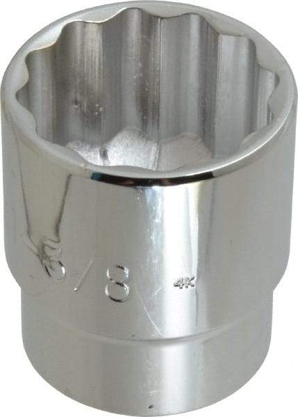 Proto - 1-3/8", 1/2" Drive, Standard Hand Socket - 12 Points, 2" OAL, Chrome Vanadium, Chrome Finish - All Tool & Supply