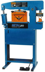 Metalpro - 3-3/4" Throat Depth, 45 Ton Punch Pressure, Ironworker - 1-1/2 hp, 1 Phase, 110 Volts, 37" Wide x 55-1/4" High x 24" Deep - All Tool & Supply