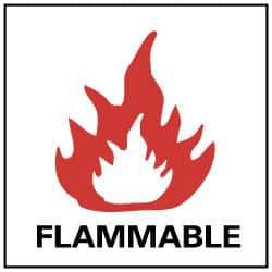 NMC - Flammable, Pressure Sensitive Vinyl Fire Sign - 4" Wide x 4" High - All Tool & Supply