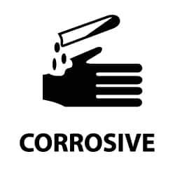 NMC - "Corrosive", 7" Long x 7" Wide, Pressure-Sensitive Vinyl Safety Sign - Square, 0.004" Thick, Use for Hazardous Materials - All Tool & Supply