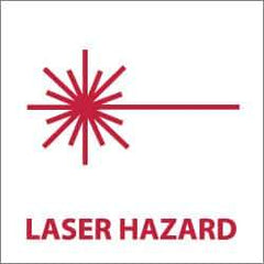 NMC - "Laser Hazard", 7" Long x 7" Wide, Pressure-Sensitive Vinyl Safety Sign - Square, 0.004" Thick, Use for Accident Prevention - All Tool & Supply