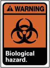 NMC - "Warning - Biological Hazard", 14" Long x 10" Wide, Rigid Plastic Safety Sign - Rectangle, 0.05" Thick, Use for Hazardous Materials - All Tool & Supply