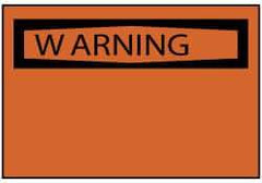 NMC - Accident Prevention Label, Header: WARNING - Legend: WARNING, English, Black & Orange, 5" Long x 3" High, Sign Muscle Finish - All Tool & Supply