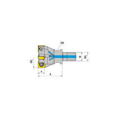 Indexable Square-Shoulder End Mill:  G490.32.R.03-12,  16.0000'' Shank Dia,  16.00 mm Modular Connection,  Modular Shank Uses  3,  Normal Pressure,  35.00 mm OAL