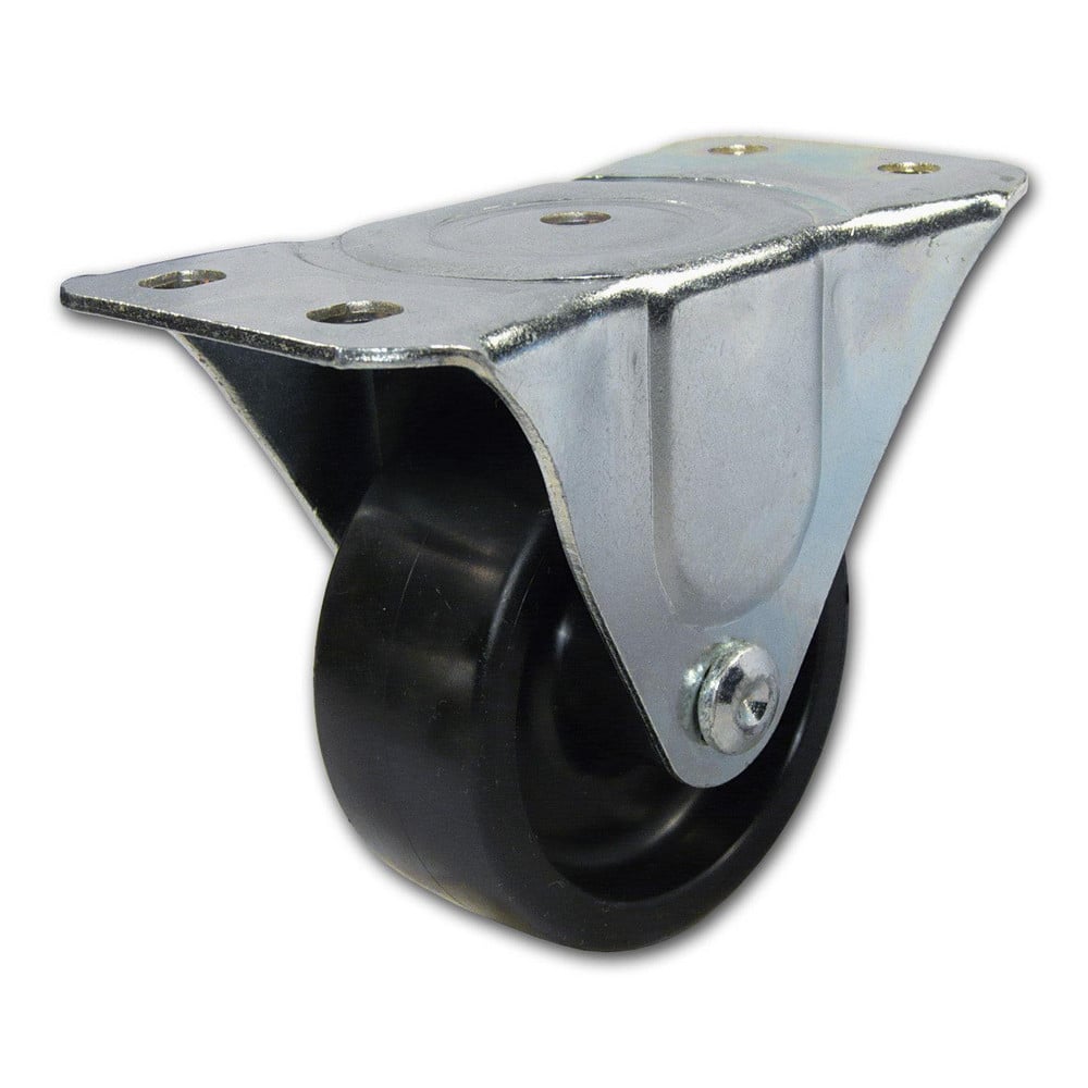 Rigid Top Plate Caster: Polypropylene, 3″ Wheel Dia, 1-1/4″ Wheel Width, 209 lb Capacity, 3-13/16″ OAH 2.4375″ Plate Length, 4.88″ Plate Width, No Brake