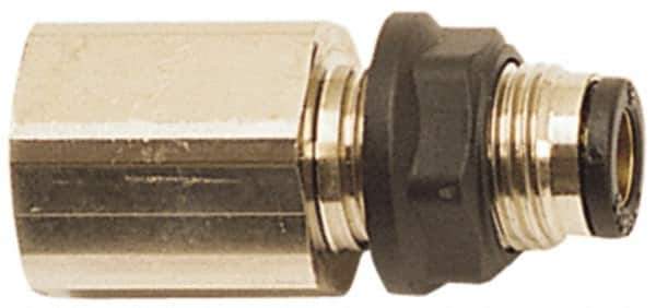 Legris - 5/32" Outside Diam, 1/4 NPT, Brass Push-to-Connect Tube Female Bulkhead - 290 Max psi - All Tool & Supply