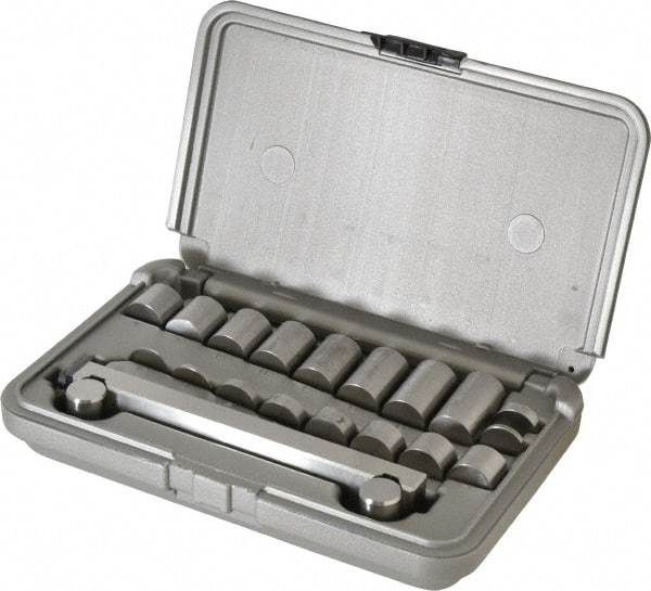 Fowler - 5 Inch Long x 1 Inch Wide x 0.0002 Inch Parallelism, 5 Inch Between Rolls, Sine Bar and Riser Kit - Includes 18 Risers, 5 Inch Sine Bar - All Tool & Supply