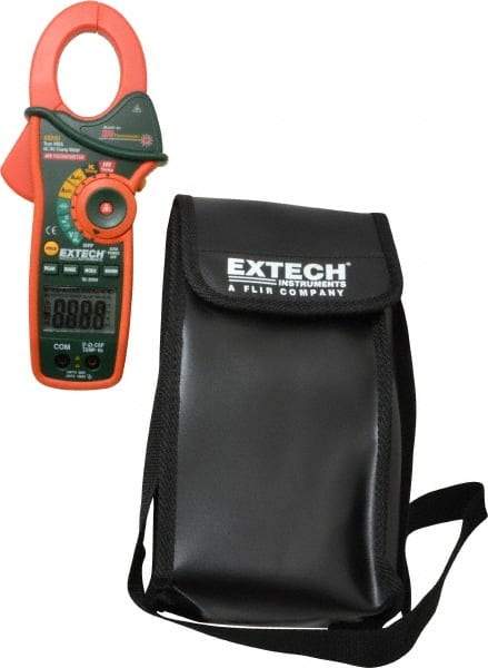 Extech - EX830, CAT III, Digital True RMS Auto Ranging Clamp Meter with 1.7" Clamp On Jaws - 600 VAC/VDC, 1000 AC/DC Amps, Measures Current, Temperature - All Tool & Supply