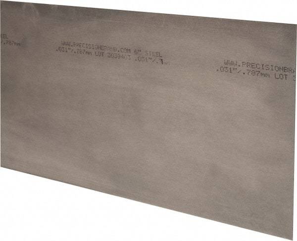 Precision Brand - 10 Piece, 18 Inch Long x 6 Inch Wide x 0.031 Inch Thick, Shim Sheet Stock - Steel - All Tool & Supply