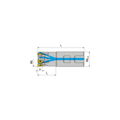 Indexable Square-Shoulder End Mill:  C211.32.R.03-15-B-40,  32.0000'' Shank Dia,  Weldon Flat Shank Uses  3,  Normal Pressure,  103.00 mm OAL