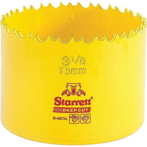 Starrett - 3-1/8" Diam, 2" Cutting Depth, Hole Saw - High Speed Steel Saw, Toothed Edge - All Tool & Supply