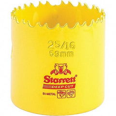 Starrett - 2-5/16" Diam, 2" Cutting Depth, Hole Saw - High Speed Steel Saw, Toothed Edge - All Tool & Supply