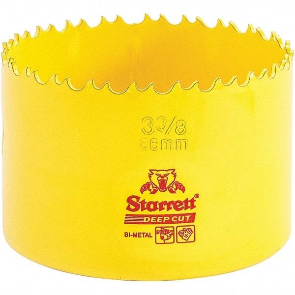 Starrett - 3-3/8" Diam, 2" Cutting Depth, Hole Saw - High Speed Steel Saw, Toothed Edge - All Tool & Supply