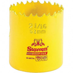 Starrett - 2-1/16" Diam, 2" Cutting Depth, Hole Saw - High Speed Steel Saw, Toothed Edge - All Tool & Supply