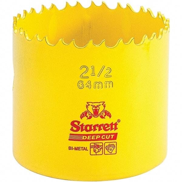 Starrett - 2-1/2" Diam, 2" Cutting Depth, Hole Saw - High Speed Steel Saw, Toothed Edge - All Tool & Supply