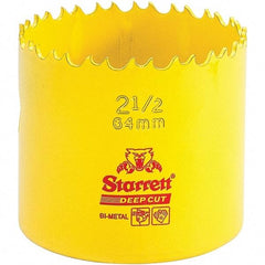 Starrett - 2-1/2" Diam, 2" Cutting Depth, Hole Saw - High Speed Steel Saw, Toothed Edge - All Tool & Supply