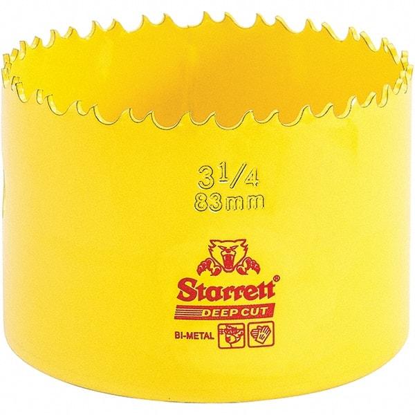 Starrett - 3-1/4" Diam, 2" Cutting Depth, Hole Saw - High Speed Steel Saw, Toothed Edge - All Tool & Supply