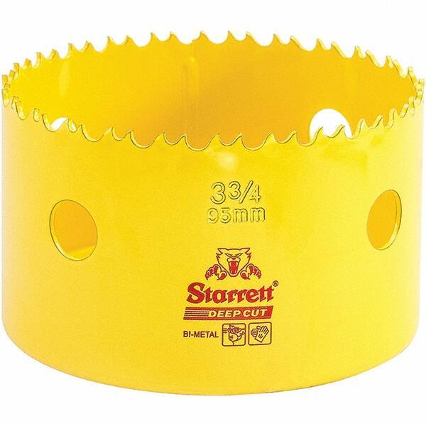 Starrett - 3-3/4" Diam, 2" Cutting Depth, Hole Saw - High Speed Steel Saw, Toothed Edge - All Tool & Supply