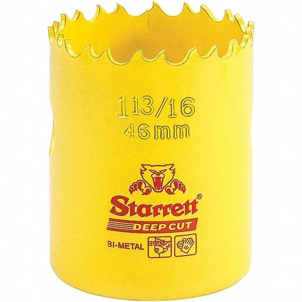 Starrett - 1-13/16" Diam, 2" Cutting Depth, Hole Saw - High Speed Steel Saw, Toothed Edge - All Tool & Supply