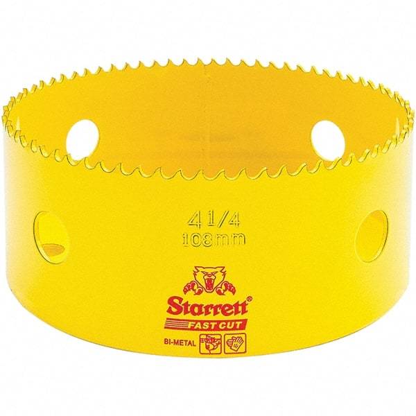 Starrett - 4-1/4" Diam, 1-5/8" Cutting Depth, Hole Saw - High Speed Steel Saw, Toothed Edge - All Tool & Supply