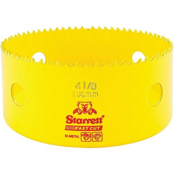 Starrett - 4-1/8" Diam, 1-5/8" Cutting Depth, Hole Saw - High Speed Steel Saw, Toothed Edge - All Tool & Supply