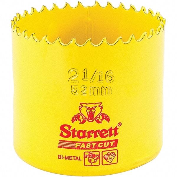 Starrett - 2-1/16" Diam, 1-5/8" Cutting Depth, Hole Saw - High Speed Steel Saw, Toothed Edge - All Tool & Supply