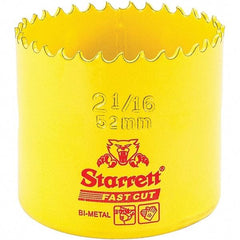 Starrett - 2-1/16" Diam, 1-5/8" Cutting Depth, Hole Saw - High Speed Steel Saw, Toothed Edge - All Tool & Supply