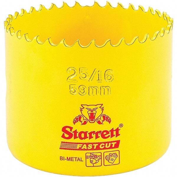 Starrett - 2-5/16" Diam, 1-5/8" Cutting Depth, Hole Saw - High Speed Steel Saw, Toothed Edge - All Tool & Supply