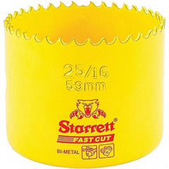 Starrett - 2-5/16" Diam, 1-5/8" Cutting Depth, Hole Saw - High Speed Steel Saw, Toothed Edge - All Tool & Supply