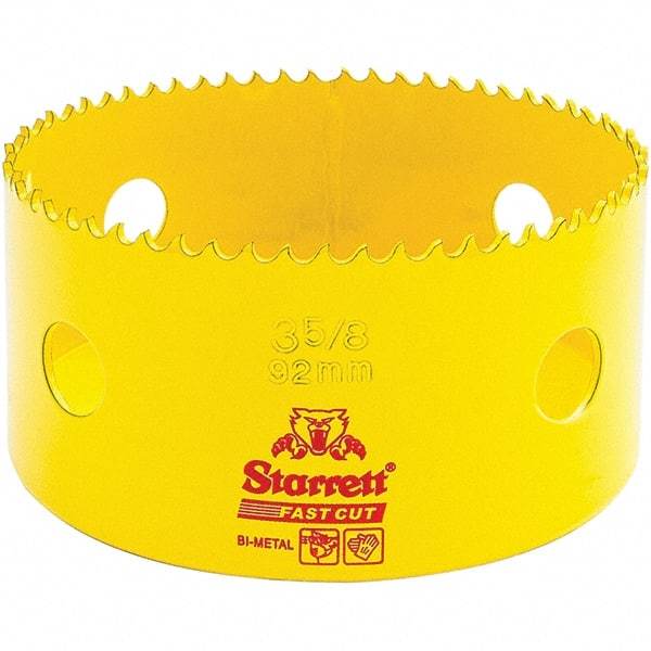 Starrett - 3-5/8" Diam, 1-5/8" Cutting Depth, Hole Saw - High Speed Steel Saw, Toothed Edge - All Tool & Supply