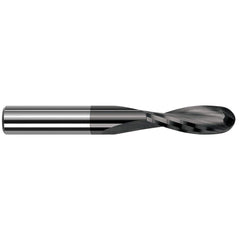 Harvey Tool - Ball End Mills; Mill Diameter (Inch): 3/8 ; Mill Diameter (Decimal Inch): 0.3750 ; Number of Flutes: 2 ; Length of Cut (Inch): 1-1/8 ; Length of Cut (Decimal Inch): 1.1250 ; Material: Solid Carbide - Exact Industrial Supply