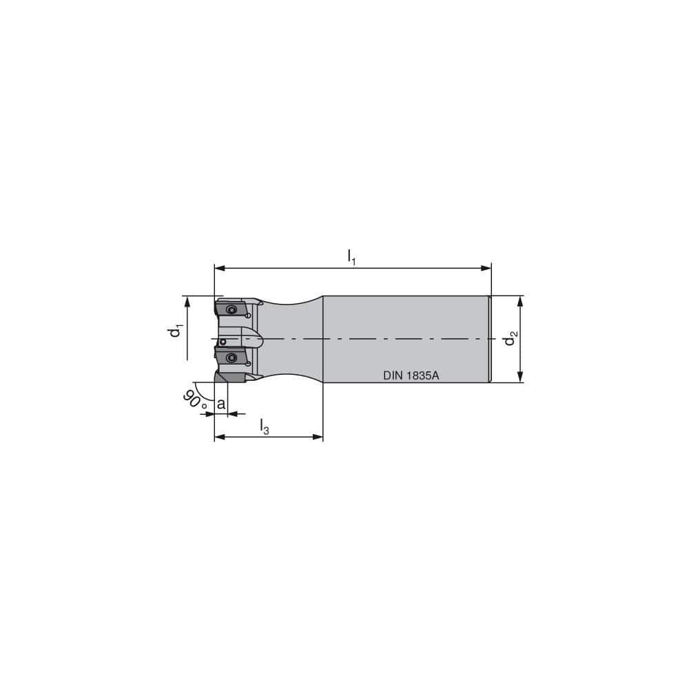 Indexable Square-Shoulder End Mill:  CHPC.40.R.06-04-A32-50,  32.0000'' Shank Dia,  Cylindrical Shank Uses  6,  Normal Pressure,  112.00 mm OAL