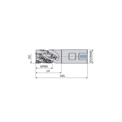 Indexable Square-Shoulder End Mill:  C211.32.R.03KN511B60,  32.0000'' Shank Dia,  Weldon Flat Shank Uses  15,  Normal Pressure,  84.00 mm OAL