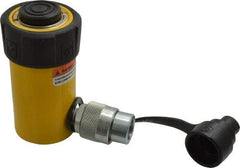 Enerpac - 10 Ton, 2.13" Stroke, 4.75 Cu In Oil Capacity, Portable Hydraulic Single Acting Cylinder - 2.24 Sq In Effective Area, 4.78" Lowered Ht., 6.91" Max Ht., 1.69" Cyl Bore Diam, 1.5" Plunger Rod Diam, 10,000 Max psi - All Tool & Supply