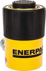 Enerpac - 25 Ton, 1" Stroke, 5.16 Cu In Oil Capacity, Portable Hydraulic Single Acting Cylinder - 5.16 Sq In Effective Area, 5.5" Lowered Ht., 6.5" Max Ht., 2.56" Cyl Bore Diam, 2.25" Plunger Rod Diam, 10,000 Max psi - All Tool & Supply