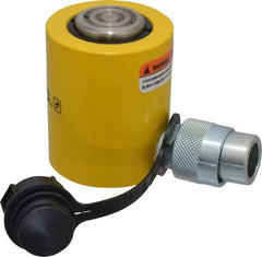 Enerpac - 10 Ton, 1.5" Stroke, 3.35 Cu In Oil Capacity, Portable Hydraulic Low Profile Cylinder - 2.24 Sq In Effective Area, 3.47" Lowered Ht., 4.97" Max Ht., 1.69" Cyl Bore Diam, 1.5" Plunger Rod Diam, 10,000 Max psi - All Tool & Supply