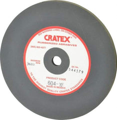 Cratex - 6" Diam x 1/2" Hole x 1/4" Thick, Surface Grinding Wheel - Silicon Carbide, Extra Fine Grade, 3,600 Max RPM, Rubber Bond, No Recess - All Tool & Supply