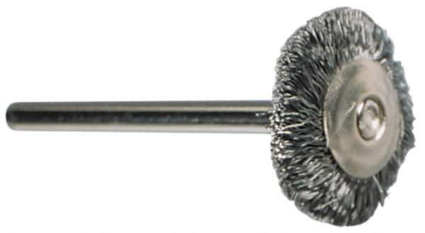 Value Collection - 1/8" Brush Diam, Crimped, End Brush - 1/8" Diam Shank, 15,000 Max RPM - All Tool & Supply