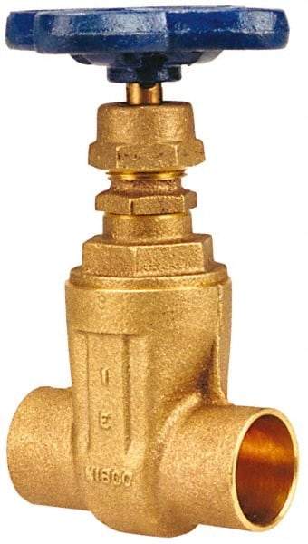 NIBCO - 3" Pipe, Class 125, Soldered Bronze Solid Wedge Stem Gate Valve - 200 WOG, 125 WSP, Screw-In Bonnet - All Tool & Supply