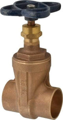 NIBCO - 2" Pipe, Class 125, Soldered Bronze Solid Wedge Stem Gate Valve - 200 WOG, 125 WSP, Screw-In Bonnet - All Tool & Supply