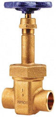 NIBCO - 2" Pipe, Class 150, Soldered Bronze Solid Wedge Rising Stem Gate Valve - 300 WOG, 150 WSP, Bolted Bonnet - All Tool & Supply