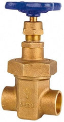 NIBCO - 2" Pipe, Class 150, Soldered Bronze Solid Wedge Stem Gate Valve - 300 WOG, 150 WSP, Union Bonnet - All Tool & Supply