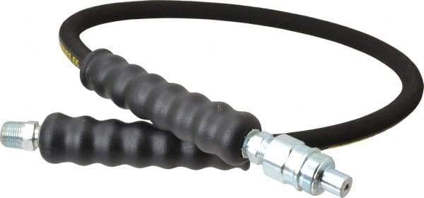 Enerpac - 1/4" Inside Diam x 3/8 NPT 3' Hydraulic Pump Hose - 10,000 psi, AH-604 Opposite End, Rubber - All Tool & Supply