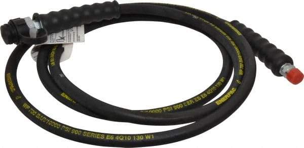 Enerpac - 1/4" Inside Diam x 3/8 NPT 10' Hydraulic Pump Hose - 10,000 psi, CH-604 Opposite End, Rubber - All Tool & Supply