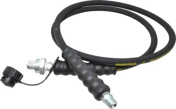 Enerpac - 1/4" Inside Diam x 1/4 NPT 6' Hydraulic Pump Hose - 10,000 psi, CH-604 Opposite End, Rubber - All Tool & Supply