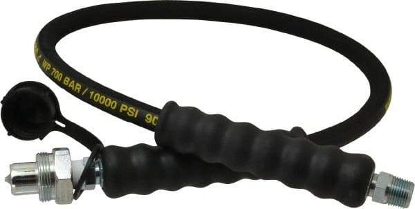 Enerpac - 1/4" Inside Diam x 3/8 NPT 3' Hydraulic Pump Hose - 10,000 psi, CH-604 Opposite End, Rubber - All Tool & Supply