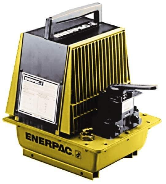 Enerpac - 10,000 psi Air-Hydraulic Pump & Jack - 2 Gal Oil Capacity, 4-Way, 3 Position Valve, Use with Double Acting Cylinders, Advance, Hold & Retract - All Tool & Supply