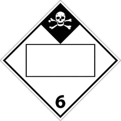 NMC - DOT - Shipping & Vehicle - 1073, 10-3/4" Wide x 10-3/4" High, Rigid Plastic Placard - Black on White, UV Resistant, Chemical Resistant, Graffiti Proof - All Tool & Supply